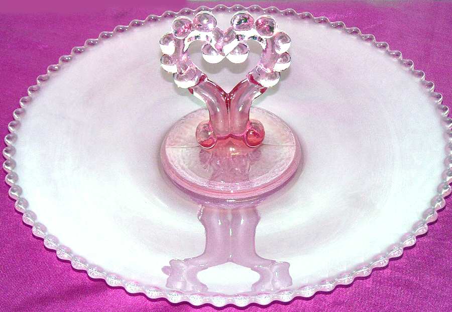 Candlewick Lavender Ice (Frosted) Center Handle Tray by Viking-1
