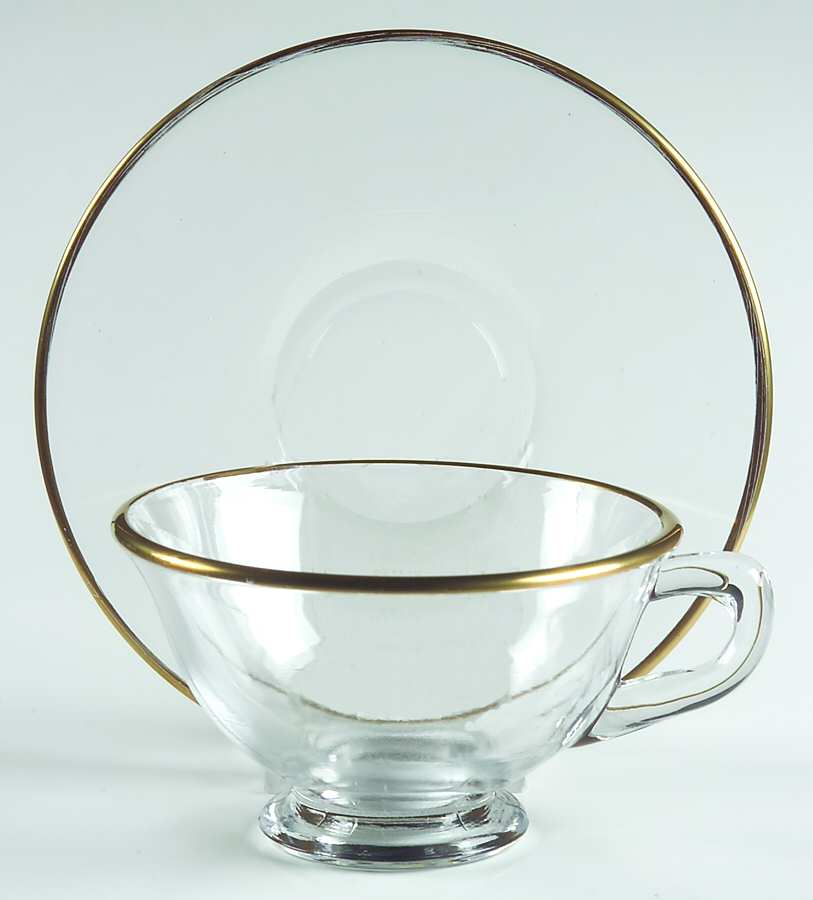 Formal Classics Gold Clear Cup & Saucer Set by Viking-1