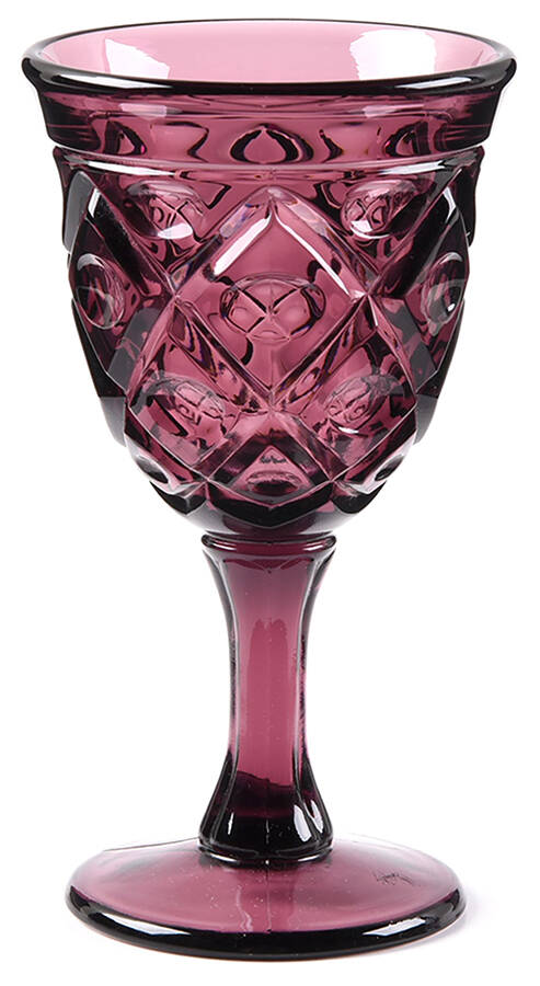 Diamond Thumbprint Amethyst Wine Glass by Viking-1