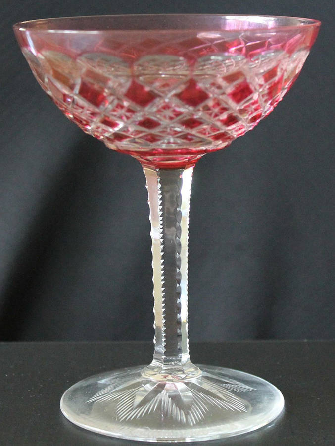 Gevaert Carlton Rose Champagne/Tall Sherbet by Val St Lambert-1