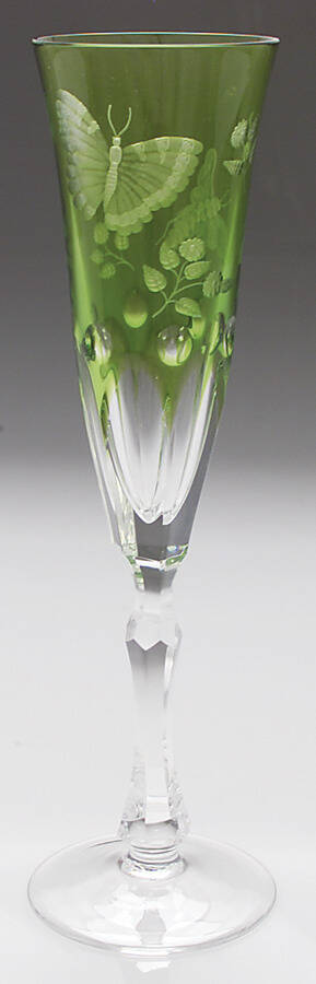 Springtime Yellow Green Fluted Champagne by Varga-1