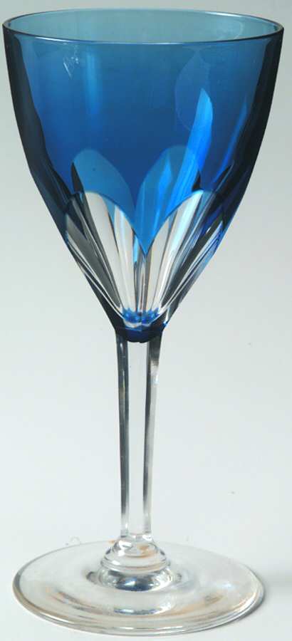 Gevaert TCPL Clear Cobalt Blue Water Goblet by Val St Lambert-1