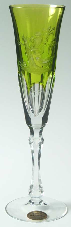 Rothschild Yellow Green Fluted Champagne by Varga-1