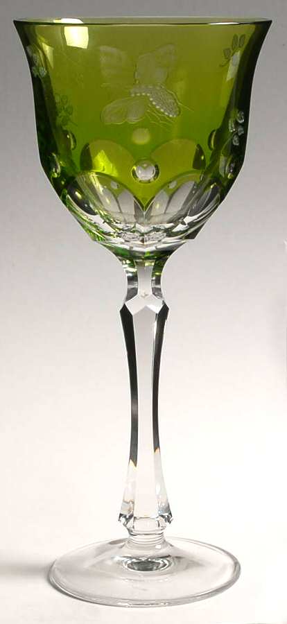 Springtime Yellow Green Water Goblet by Varga-1