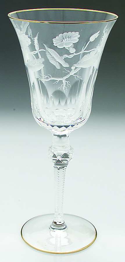 Golden Flora Water Goblet by Varga-1