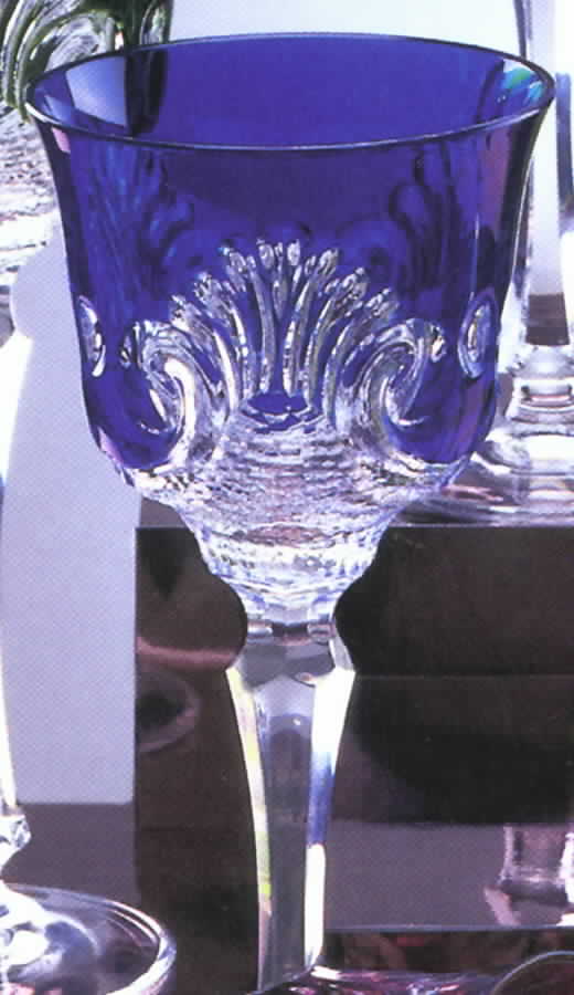 Sculptured Shell Cobalt Blue Hock Wine by Varga-1