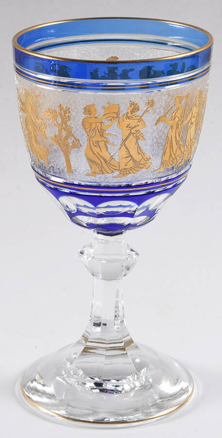 Danse de Flore Cobalt Water Goblet by Val St Lambert-1
