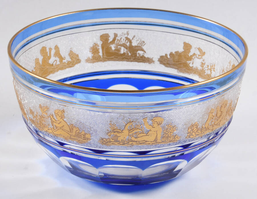Danse de Flore Cobalt Finger Bowl by Val St Lambert-1