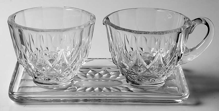 Nicole (Giftware) Creamer, Sugar and Tray Set by Val St Lambert-1
