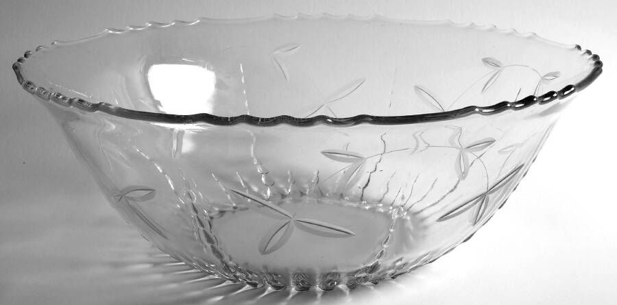 Leaf (Cut, Clear) Punch Bowl by Viking-1
