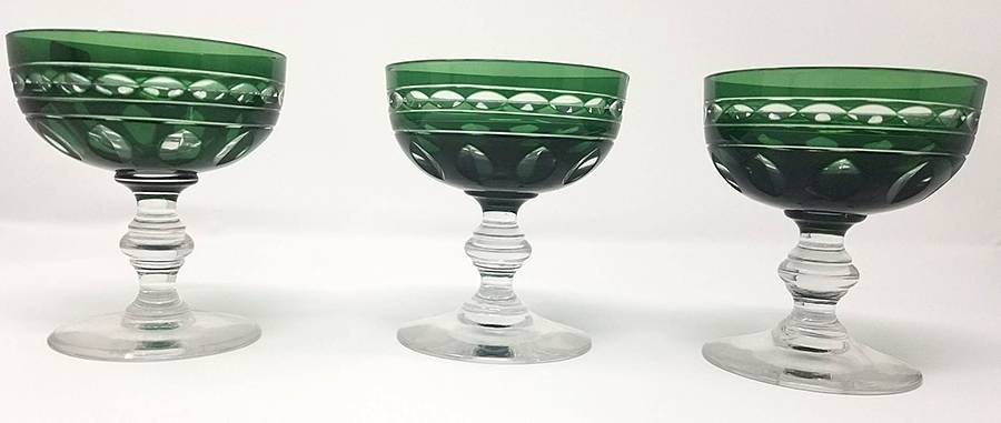Kent York Green Champagne/Tall Sherbet by Val St Lambert-1