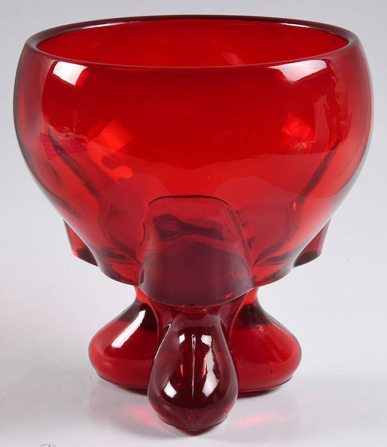 Epic Ruby Tall Footed Candy Box No Lid by Viking-1