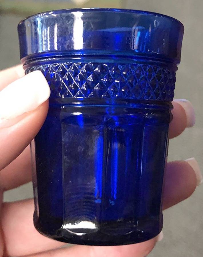 Mt. Vernon Cobalt Blue Whiskey Glass by Viking-1