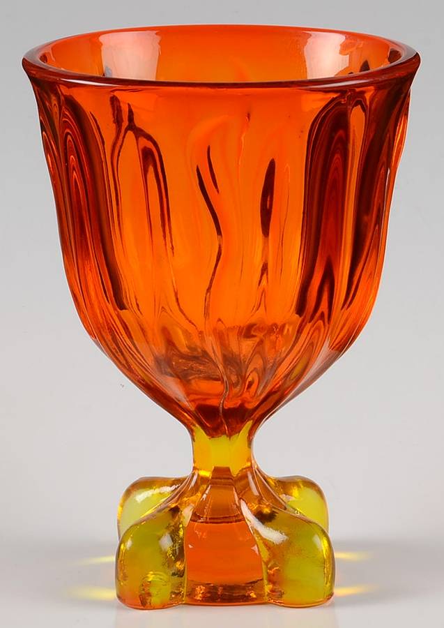 Epic Six Petal Persimmon (Orange) Candy Jar No Lid by Viking-1