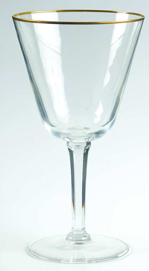 VAS27 Gold Trim Water Goblet by Val St Lambert-1