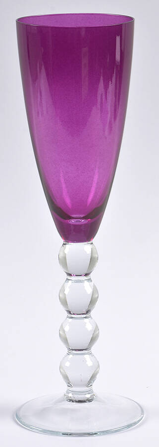 Celebration (Various Color Bowl, Clear Stem) Violet Fluted Champagne by Vietri-1
