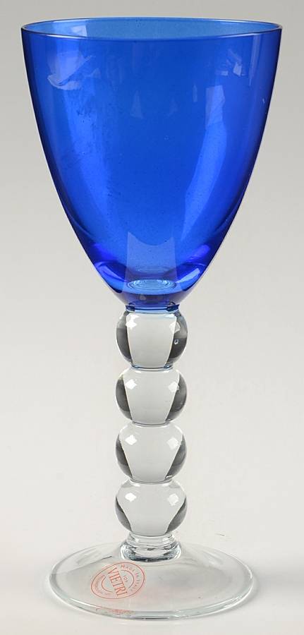 Celebration (Various Color Bowl, Clear Stem) Cobalt Blue Water Goblet by Vietri-1