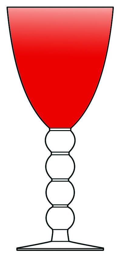 Celebration (Various Color Bowl, Clear Stem) Red Water Goblet by Vietri-1