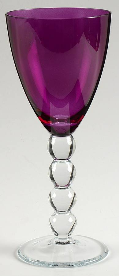 Celebration (Various Color Bowl, Clear Stem) Violet Water Goblet by Vietri-1