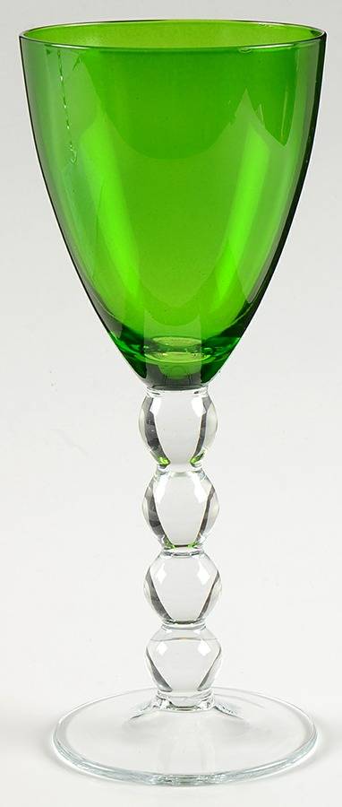 Celebration (Various Color Bowl, Clear Stem) Green Water Goblet by Vietri-1