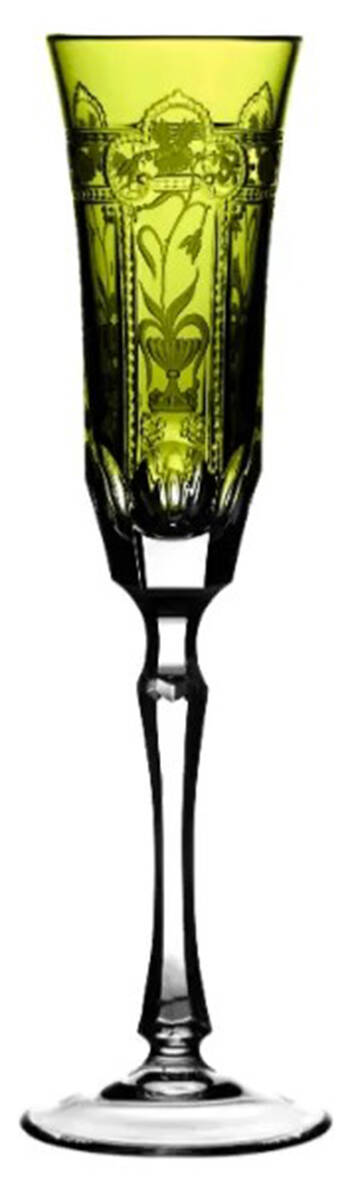 Imperial Yellow Green Fluted Champagne by Varga-1