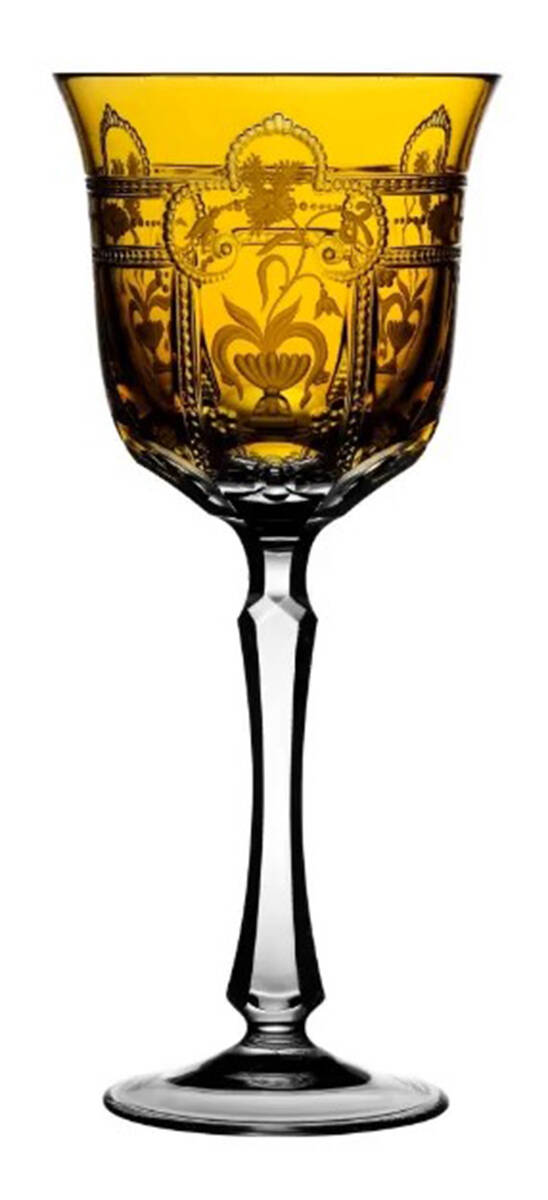 Imperial Amber Water Goblet by Varga-1