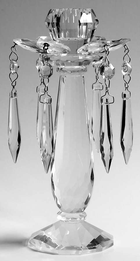 Retro Accessories 8" Candlestick W/Attached Bobeche & 6 Prisms by Villeroy & Boch-1