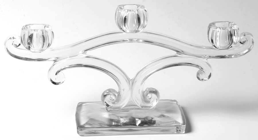 425 Clear 3 Light Candlestick by Viking-1