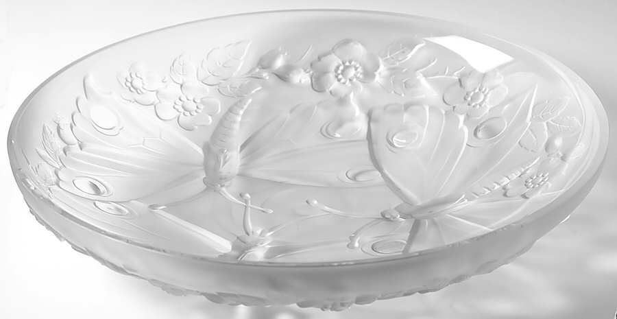 Clear Frosted (Giftware) 13" Butterfly Bowl by Verlys-American-1