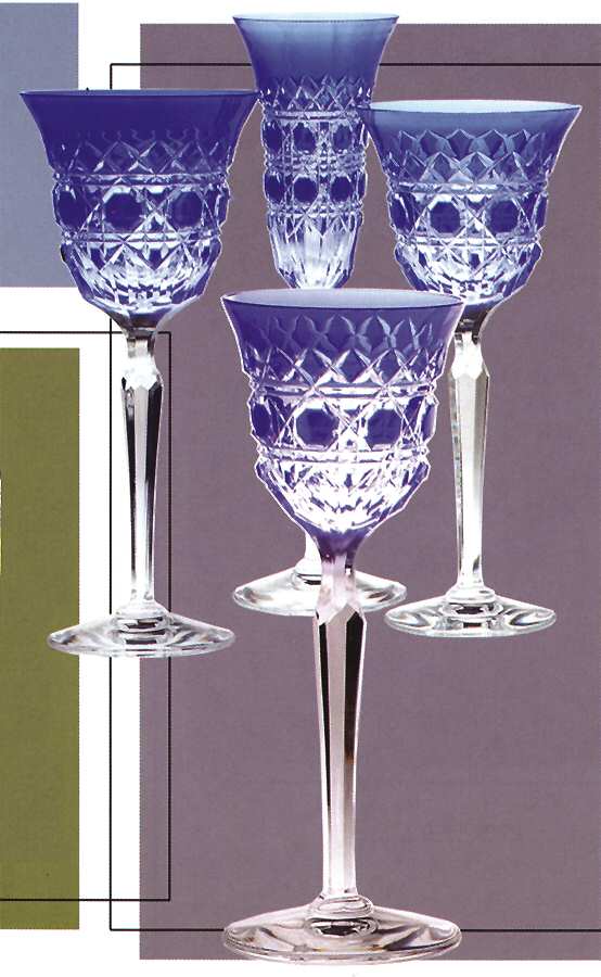 Berova Blue Water Goblet by Val St Lambert-1