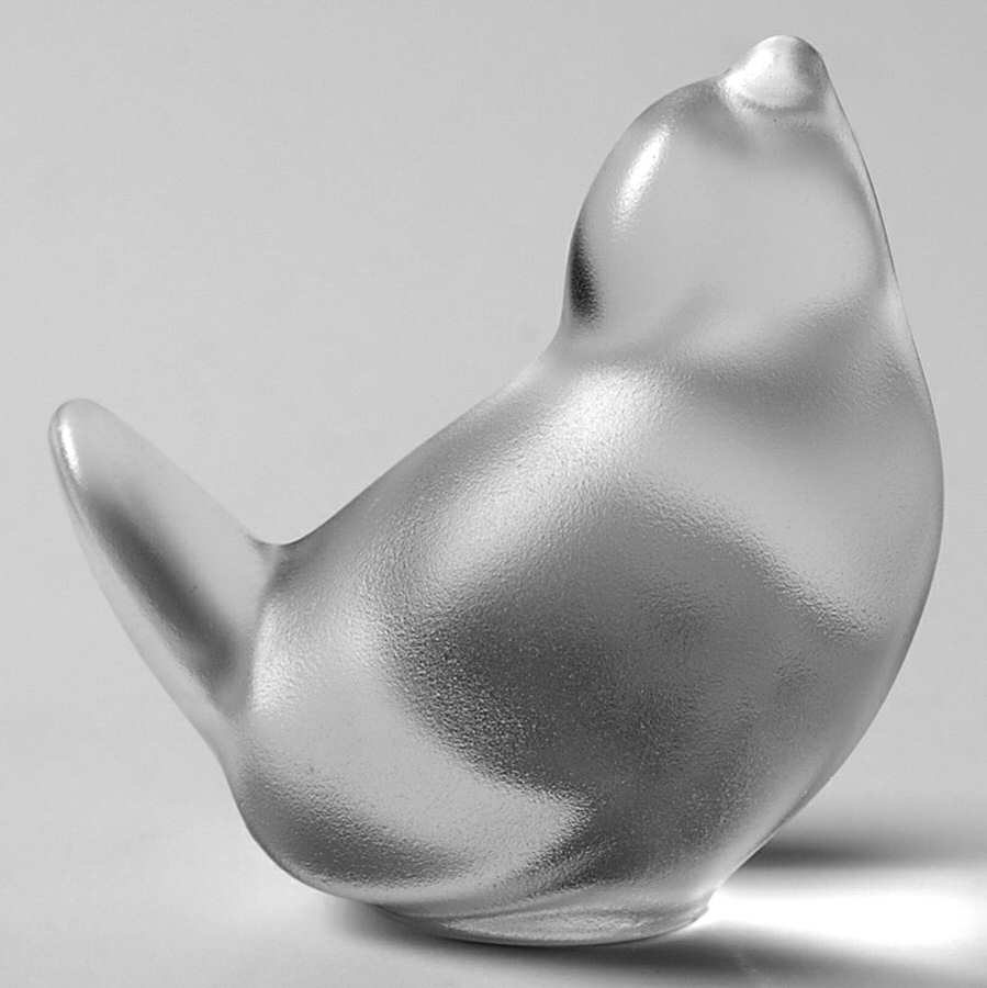 Animals & Figurines Frosted Head Up Bird by Vannes Le Chatel-1