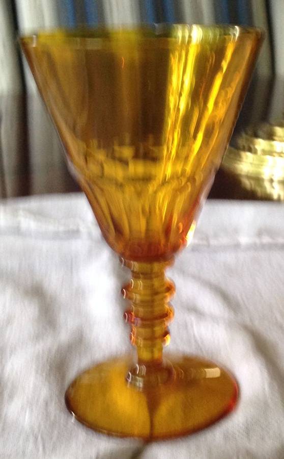 Theodule Amber Wine Glass by Val St Lambert-1
