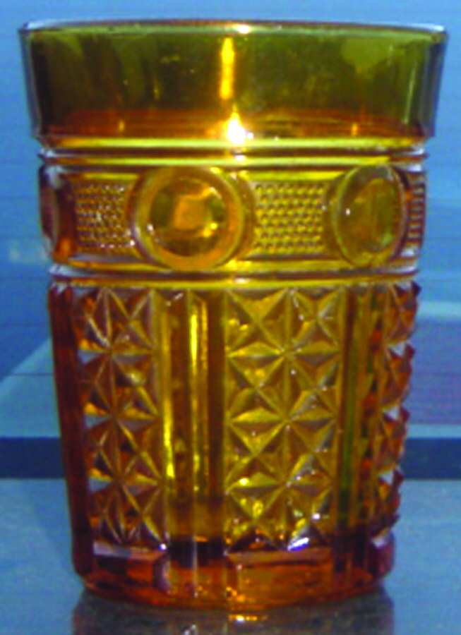 1038 Amber Flat Juice Glass by Val St Lambert-1