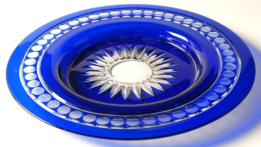 VAS38 Cobalt Salad Plate by Val St Lambert-1
