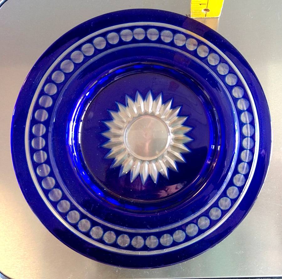 VAS38 Cobalt Luncheon Plate by Val St Lambert-1