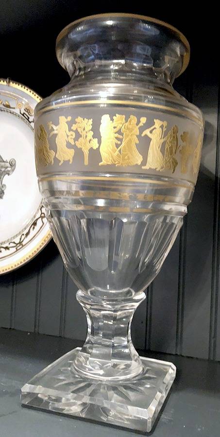 Dans de Flore Clear (Knob Stem) 11" Flower Vase by Val St Lambert-1