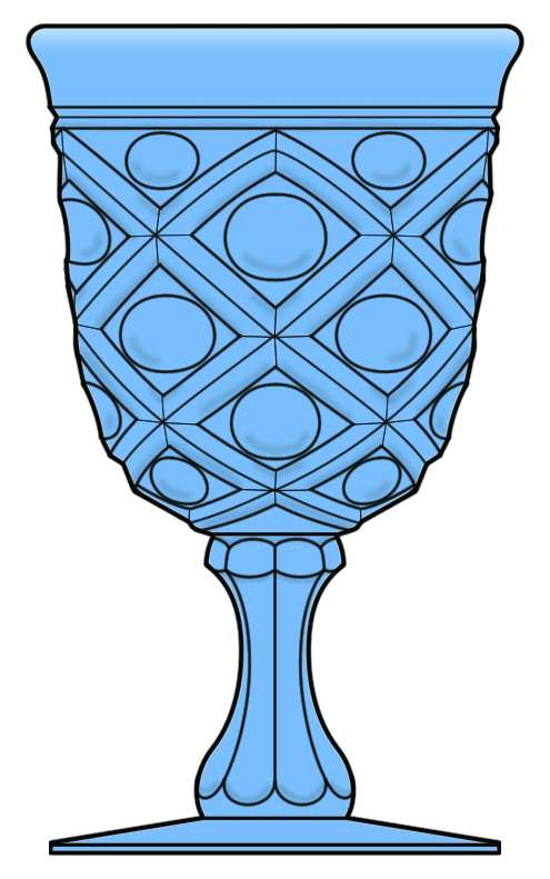 Diamond and Thumbprint Light Blue Water Goblet by Viking-1