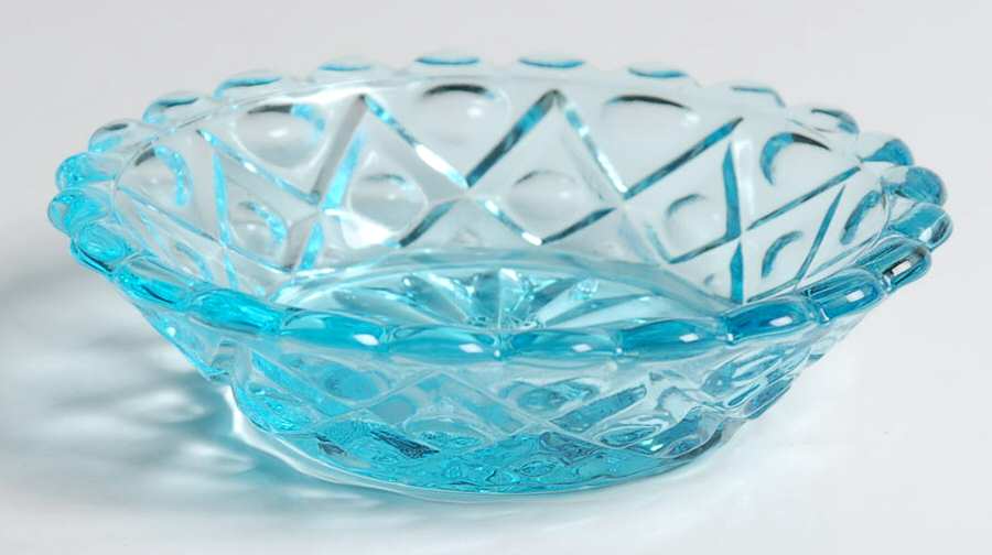 Diamond and Thumbprint Light Blue Salt Dip by Viking-1