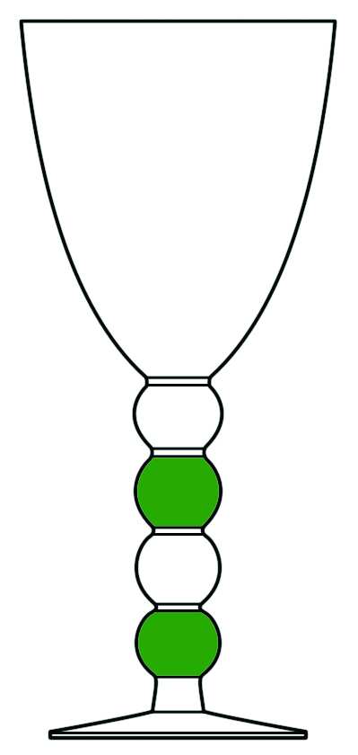 Dot Glass Green Water/Wine Goblet by Vietri-1