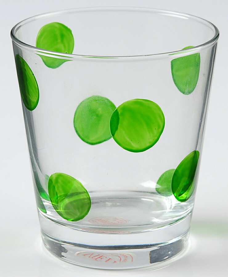 Dot Glass Green Double Old Fashioned by Vietri-1