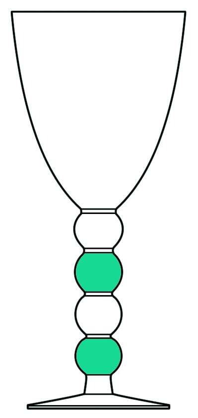 Dot Glass Turquoise Water/Wine Goblet by Vietri-1