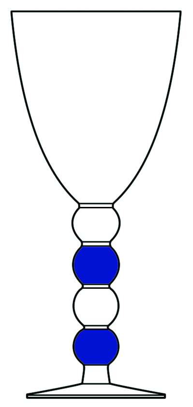 Dot Glass Cobalt Water/Wine Goblet by Vietri-1