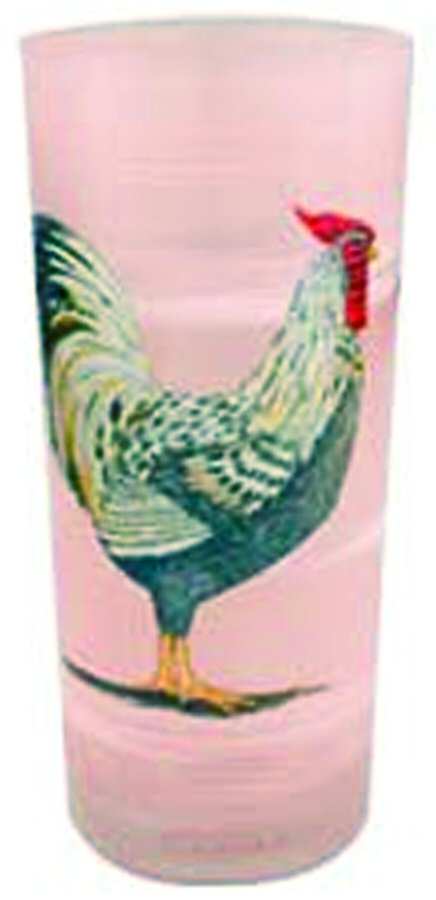 Rooster Glass Pink Highball by Vietri-1