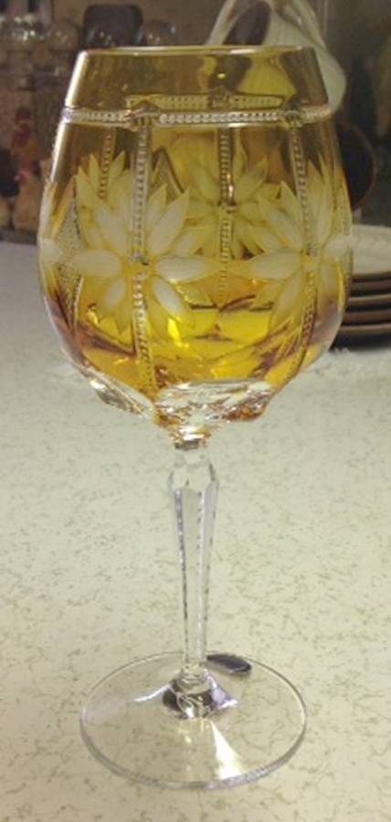 Avignon Amber Water Goblet by Varga-1