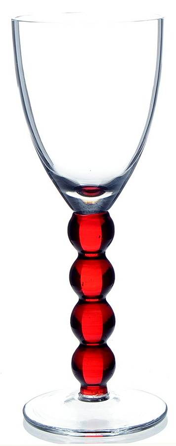 Celebration (Clear Bowl, Various Color Stem) Red (Colored) Wine by Vietri-1