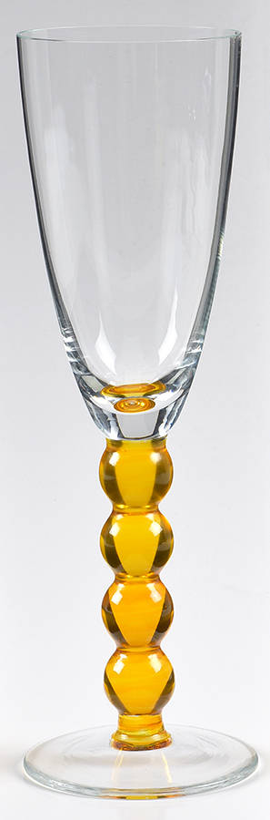 Celebration (Clear Bowl, Various Color Stem) Amber Fluted Champagne by Vietri-1