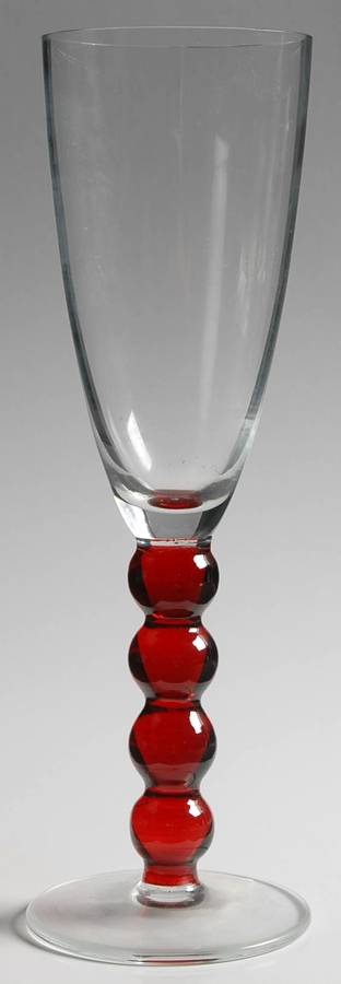Celebration (Clear Bowl, Various Color Stem) Red Fluted Champagne by Vietri-1