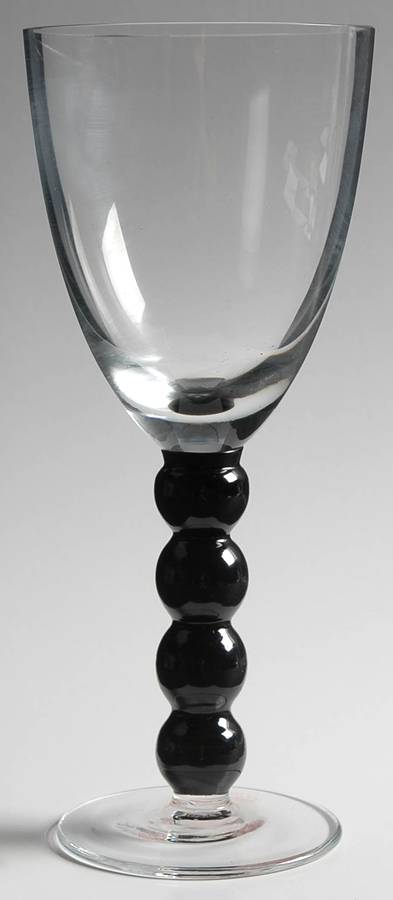 Celebration (Clear Bowl, Various Color Stem) Black Water Goblet by Vietri-1