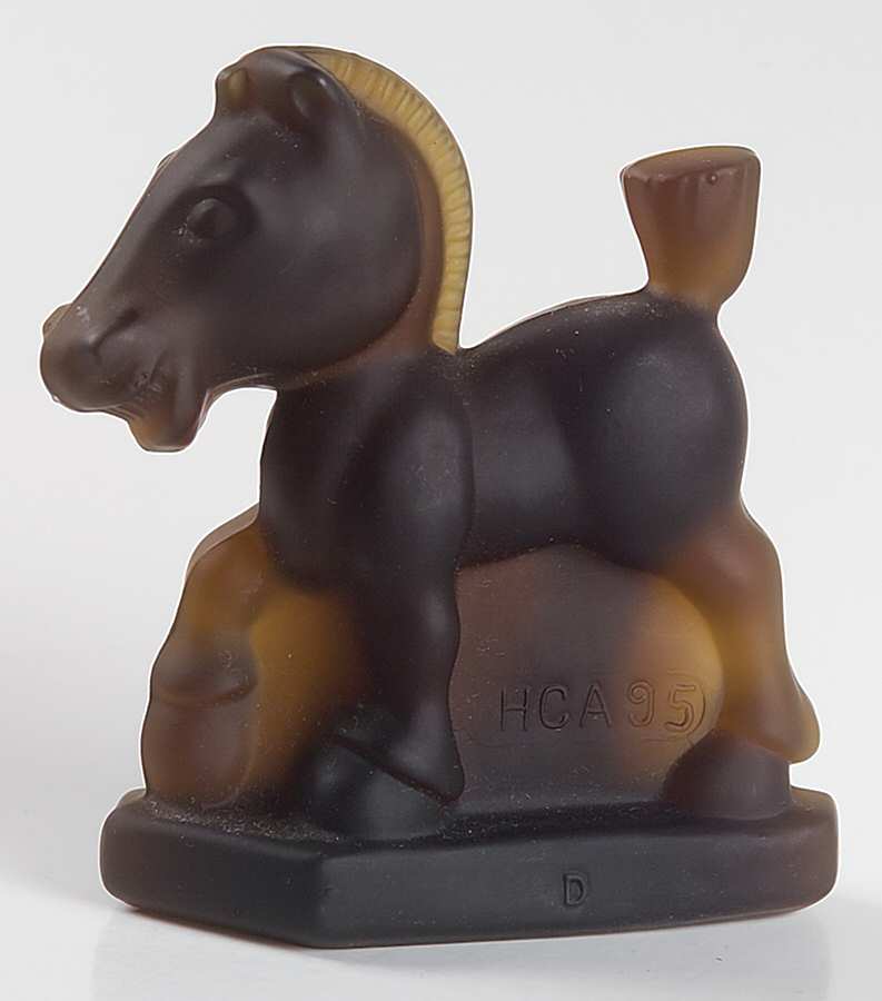 Heisey Animals & Figurines Oscar (Plug Horse)-Brown Frosted by Viking-1