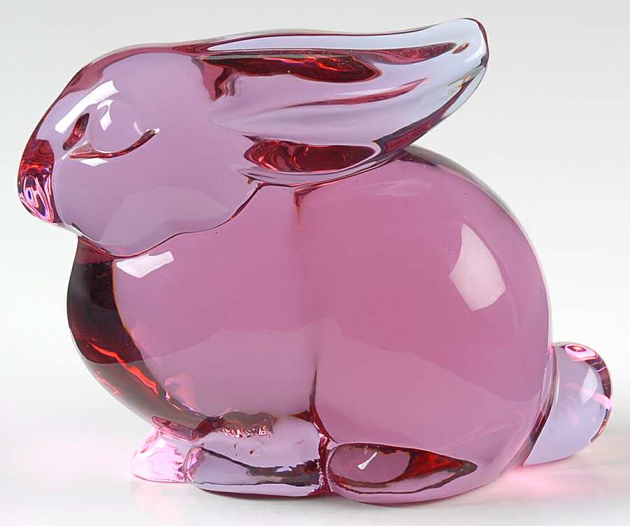 Heisey Animals & Figurines Lavender Ice Mother Rabbit by Viking-1